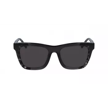 DKNY naisten kulmikkaat aurinkolasit DK529S-001 - musta kehys, harmaat linssit, 53 mm
