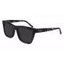 DKNY naisten kulmikkaat aurinkolasit DK529S-001 - musta kehys, harmaat linssit, 53 mm