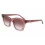 DKNY naisten aurinkolasit DK541S-265 ruskea havanna neliömäinen asetaattikehys ruskeilla liukuvärjätyillä polykarbonaattilinsseillä 51/21/140 mm