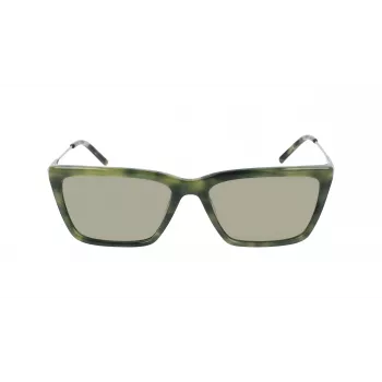 DKNY naisten aurinkolasit DK709S305 - musta asetaattikehys, harmaat polykarbonaattilasit, 55 mm lasin leveys