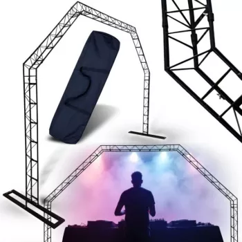 DNA PROFESSIONAL DNA DJ GATE kannettava valotrussijärjestelmä, teräs, musta, 60 kg kantokyky, 1500-3000 mm korkeus