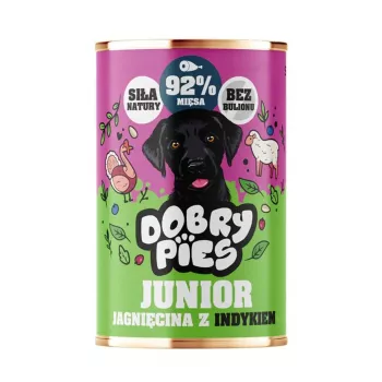 DOBRY PIES Junior lammas ja kalkkuna märkäruoka koirille 400g