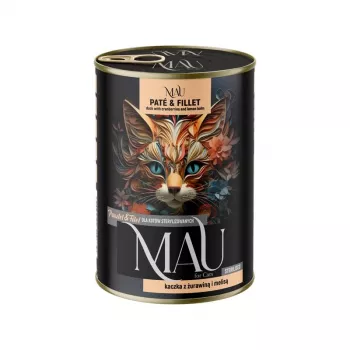 DOLINA NOTECI MAU patee ja filee sterilisoiduille kissoille ankan, karpaloiden ja sitruunamelissan kera - märkäruoka kissoille - 400g