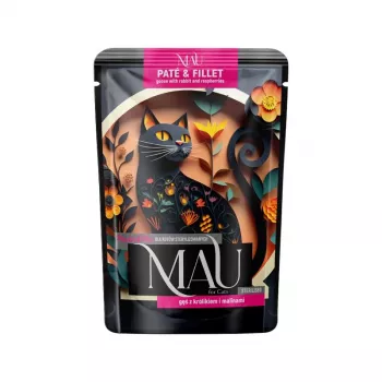 DOLINA NOTECI MAU patee ja filee Sterilised hanhi kanin ja vadelmien kera - märkäruoka kissoille - 85g