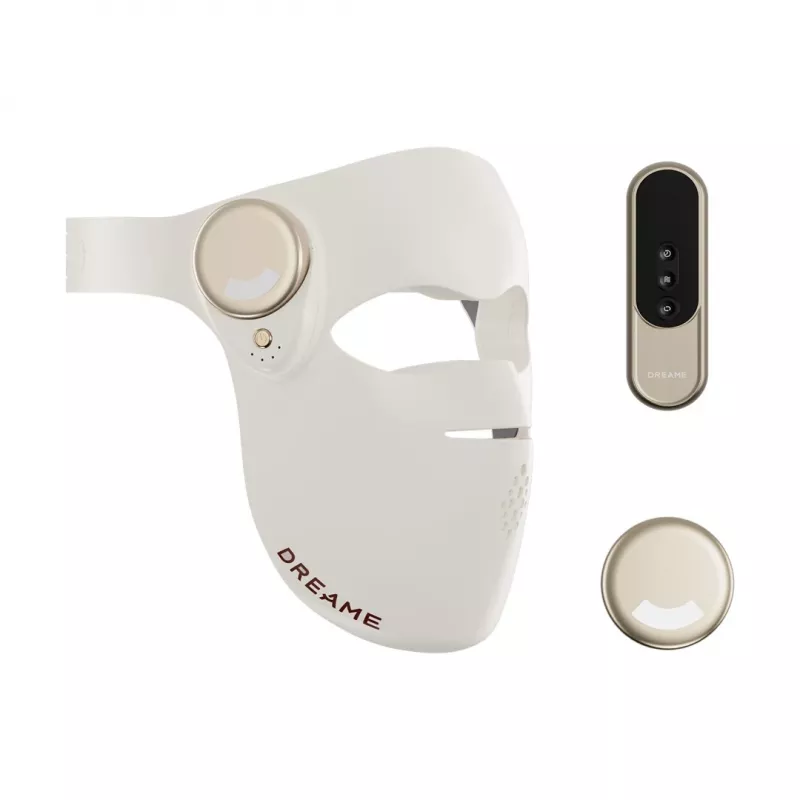 DREAME Chrona Photon 3D LED-kasvomaski - 7 värin fototerapia, 180 LEDiä, sovellusohjaus, beige