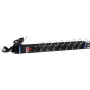 DSIT DS-8PDU-C13 virranjakeluyksikkö – 1U rack-asennettava PDU, 8x IEC C13-lähtöä, 10A 250V, 2m kaapeli, musta