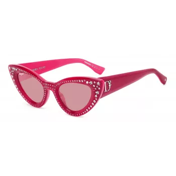 DSQUARED2 naisten aurinkolasit D20092NSMU1 - kulmikas asetaattikehys, UV400-suoja, 51 mm linssi