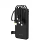 Dudao K11 10 000 mAh varavirtalähde integroiduilla kaapeleilla musta