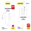 Dudao L16i äänisovitin Lightning - 3,5 mm valkoinen