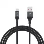Dudao L3ST USB-A - USB-C-kaapeli 5A, 1,2 m, punottu - musta