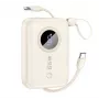 Dudao PD22.5W varavirtalähde integroiduilla kaapeleilla, pikalataus, 10000 mAh, valkoinen
