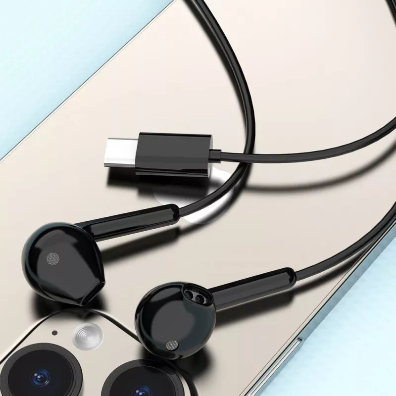 DUDAO X3C nappikuulokkeet johdolliset USB-C kuulokkeet 1,2 m - musta