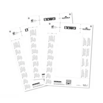DURABLE BADGEMAKER® irrotettavat tarrat 61 x 210 mm, 100 kpl, valkoinen kartonki, laser/mustesuihku 146002
