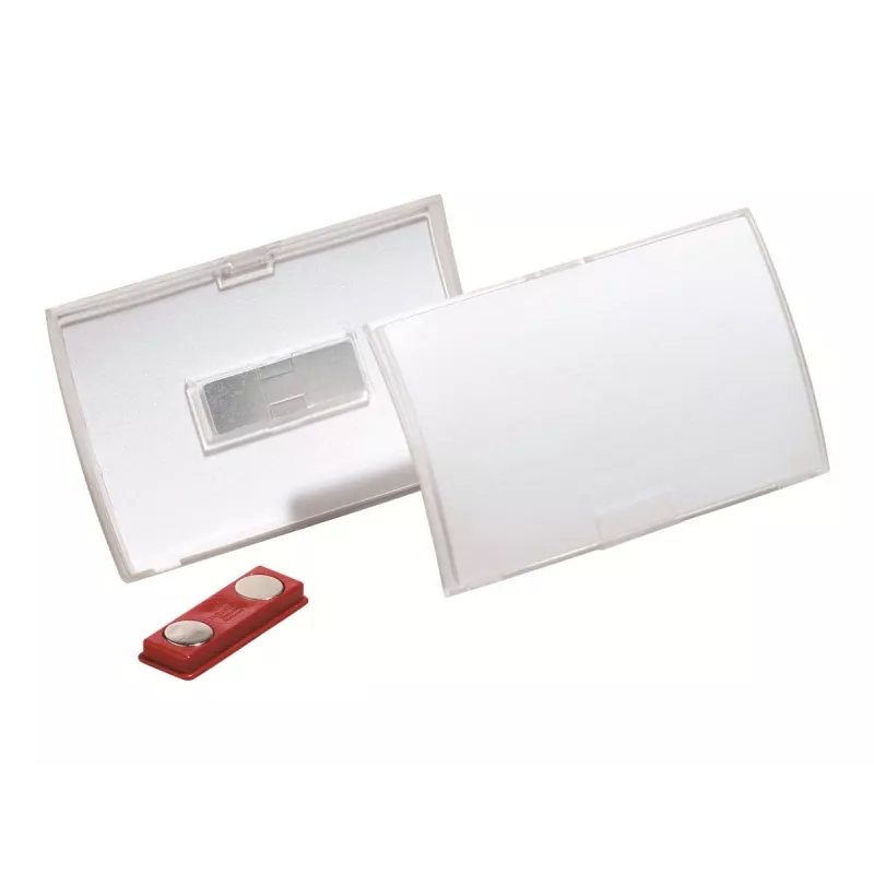 DURABLE CLICK FOLD magneettinen nimikylttipidike 90x54 mm, läpinäkyvä, 10 kpl:n pakkaus (821519)