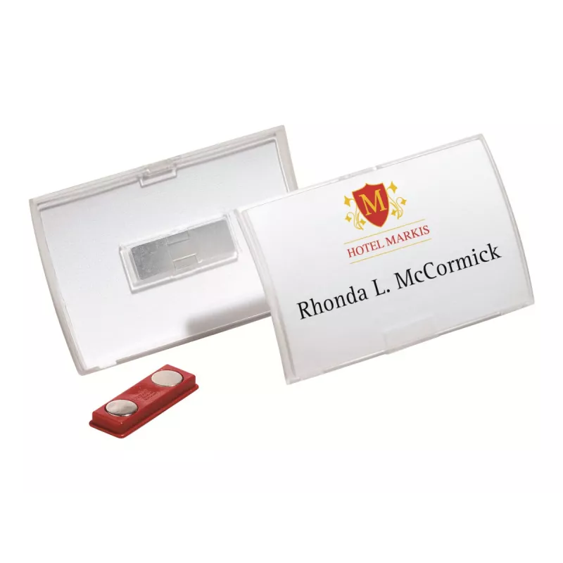 DURABLE CLICK FOLD magneettinen nimikylttipidike 90x54 mm, läpinäkyvä, 10 kpl:n pakkaus (821519)