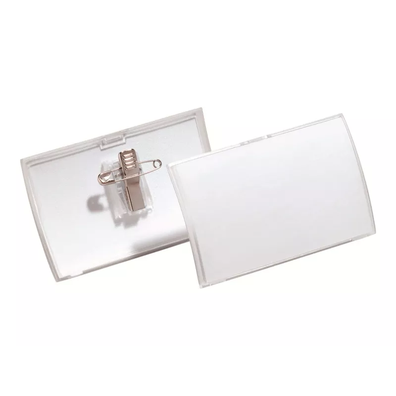 DURABLE CLICK FOLD -nimikylttipidike kombiklipsillä, 90 x 54 mm, läpinäkyvä, 25 kpl:n pakkaus (821419)