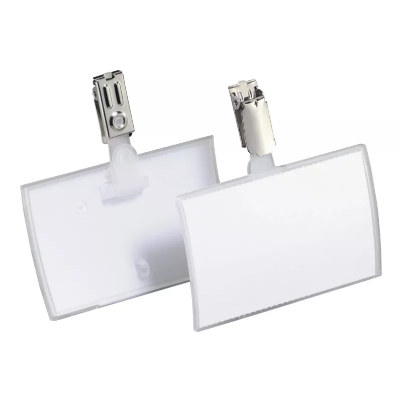 DURABLE CLICK FOLD nimikyltti klipsillä, 90x54 mm insertti, läpinäkyvä, 25 kpl:n pakkaus 821619
