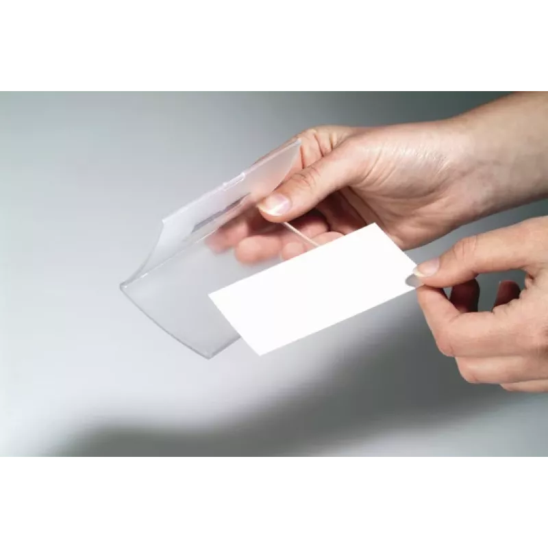 DURABLE CLICK FOLD nimikyltti klipsillä, 90x54 mm insertti, läpinäkyvä, 25 kpl:n pakkaus 821619