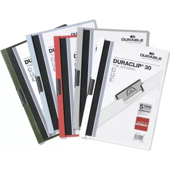 DURABLE DURACLIP 30 A4 puristinliitin läpinäkyvä (25 kpl pakkaus) 220000