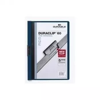 DURABLE DURACLIP 60 A4 puristin, läpinäkyvä, 25 kpl:n pakkaus (220928)