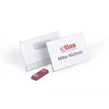 DURABLE magneettinen nimikyltti 90 x 54 mm, kirkas, 25 kpl pakkauksessa 811719