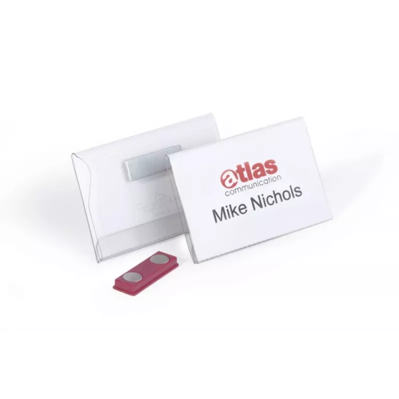DURABLE magneettinen nimikyltti 90 x 54 mm, kirkas, 25 kpl pakkauksessa 811719