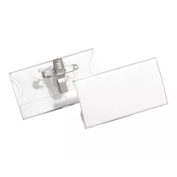 DURABLE nimikylttipidike 40x75 mm kombiklipsillä, akryyli, läpinäkyvä, 25/VE (812119)