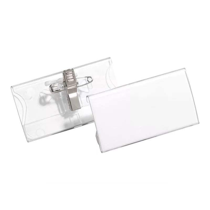 DURABLE nimikylttipidike 40x75 mm kombiklipsillä, akryyli, läpinäkyvä, 25/VE (812119)