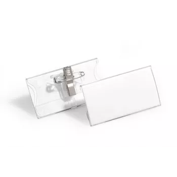 DURABLE nimikylttipidike 40x75 mm kombiklipsillä, akryyli, läpinäkyvä, 25/VE (812119)