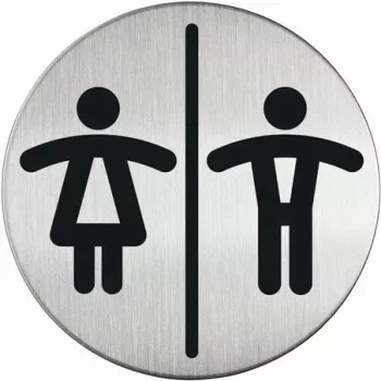 DURABLE PICTO WC unisex-WC-kyltti, pyöreä, hopea, itseliimautuva, 83 mm, 1 kpl 492023