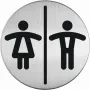 DURABLE PICTO WC unisex-WC-kyltti, pyöreä, hopea, itseliimautuva, 83 mm, 1 kpl 492023