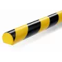Durable S32R lattian kaapelisuojus, PVC, musta/keltainen, pyöristetty, 1000 mm