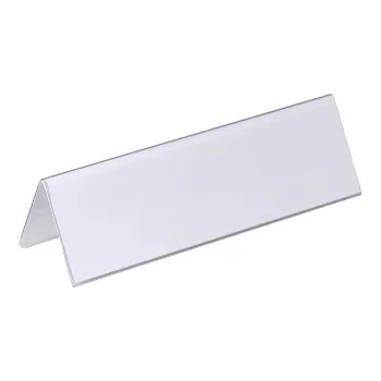 DURABLE VISIFIX® pöytänimikyltti pöytäteline 61/122x210 mm, läpinäkyvä PVC, 25 kpl:n pakkaus (805219)