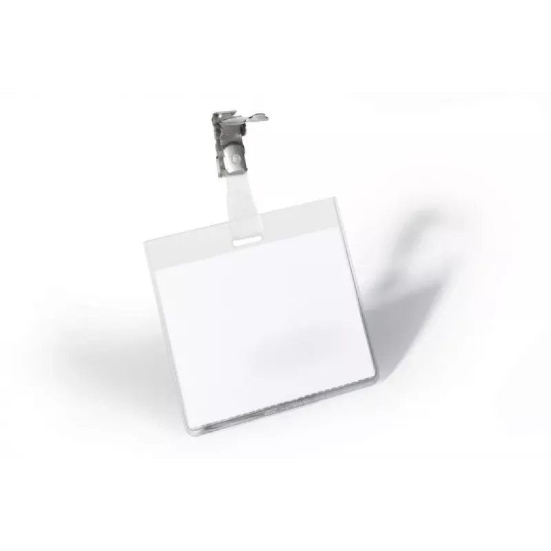 DURABLE VISITOR nimikylttipidike 90 x 60 mm kääntyvällä klipsillä, läpinäkyvä, 25 kpl (800319)
