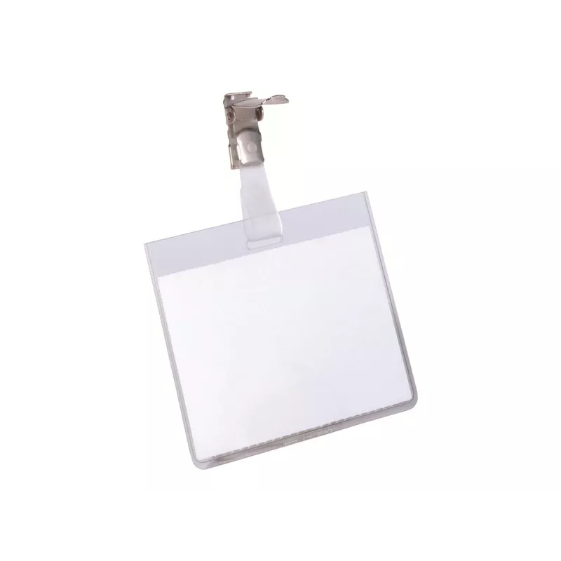 DURABLE VISITOR nimikylttipidike 90 x 60 mm kääntyvällä klipsillä, läpinäkyvä, 25 kpl (800319)