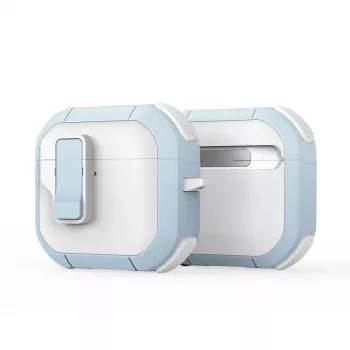 Dux Ducis AirPods 4 PECP Series PC+TPU -kotelo koukulla valkoinen sininen