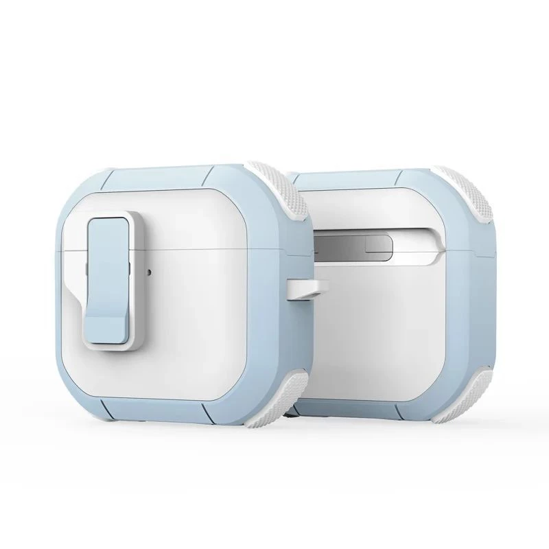 Dux Ducis AirPods 4 PECP Series PC+TPU -kotelo koukulla valkoinen sininen