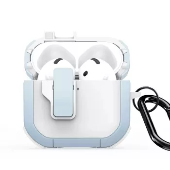 Dux Ducis AirPods 4 PECP Series PC+TPU -kotelo koukulla valkoinen sininen