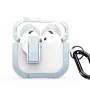 Dux Ducis AirPods 4 PECP Series PC+TPU -kotelo koukulla valkoinen sininen