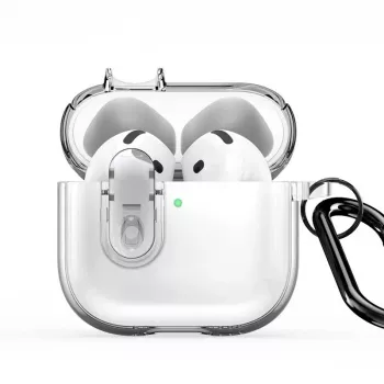 Dux Ducis Apple AirPods 4 PECL Series PC+TPU -kotelo koukulla kirkas