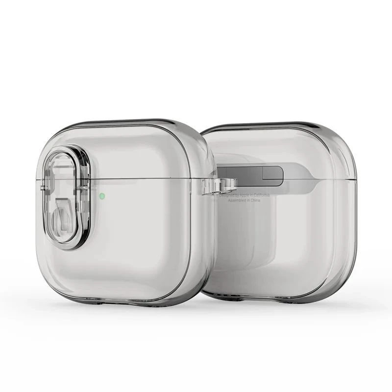Dux Ducis Apple AirPods 4 PECL Series PC+TPU -kotelo koukulla harmaa