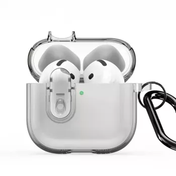 Dux Ducis Apple AirPods 4 PECL Series PC+TPU -kotelo koukulla harmaa