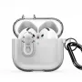 Dux Ducis Apple AirPods 4 PECL Series PC+TPU -kotelo koukulla harmaa
