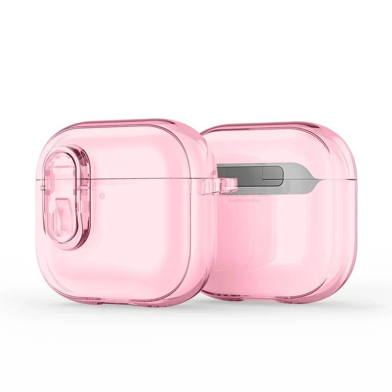 Dux Ducis Apple AirPods 4 PECL Series PC+TPU -kotelo koukulla pinkki
