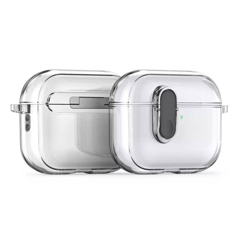 Dux Ducis Apple AirPods Pro 3 PECL Series PC+TPU -kotelo koukulla musta läpinäkyvä