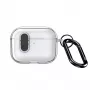 Dux Ducis Apple AirPods Pro 3 PECL Series PC+TPU -kotelo koukulla musta läpinäkyvä