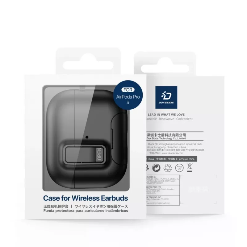 Dux Ducis Apple AirPods Pro 3 PECQ Series PC+TPU kuori koukulla musta