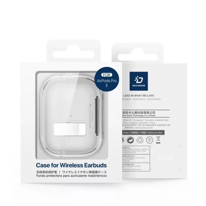 Dux Ducis Apple AirPods Pro 3 PECR Series PC+TPU-kotelo koukulla harmaa