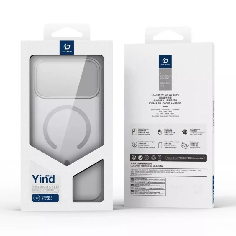 Dux Ducis Apple iPhone 17 Pro Max YIND PC+TPU -kotelo MagSafe-yhteensopiva harmaa