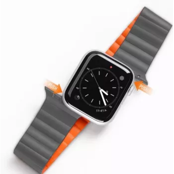Dux Ducis Apple Magnetic Strap -kellonranneke 7/6/5/4/3/2 / SE (41/40/38 mm) Magnetic harmaa oranssi